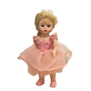 Madame Alexander Ballerina Vintage Doll Blonde Curly Hair Pink Dress Fashion